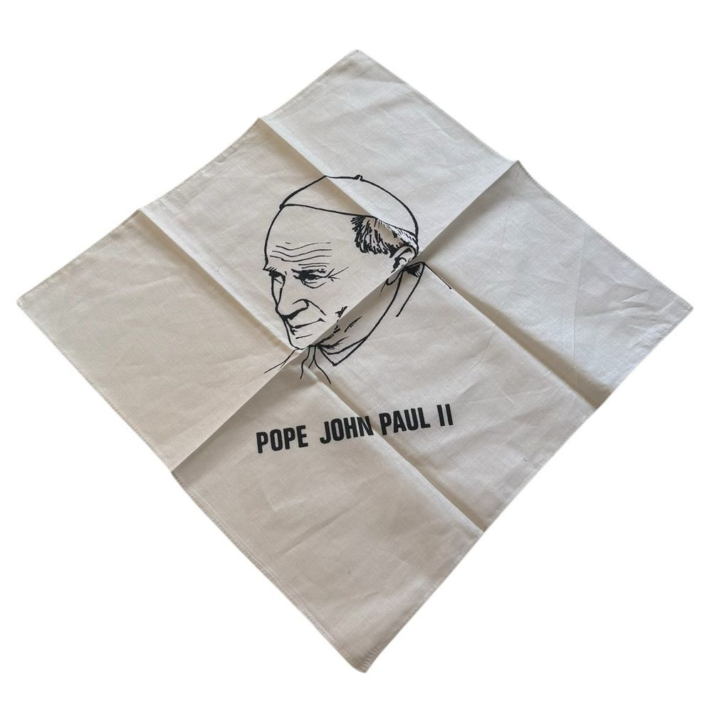 Commemorative Saint Pope John Paul II Waving Handkerchief